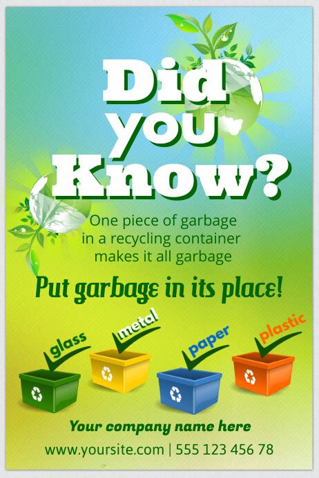 Copy Of Recycling Poster Template Postermywall
