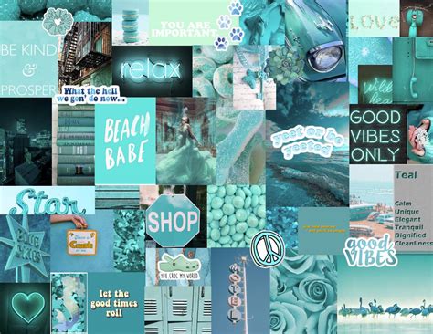 Download Cherry Design Aesthetic Teal Photomontage Wallpaper