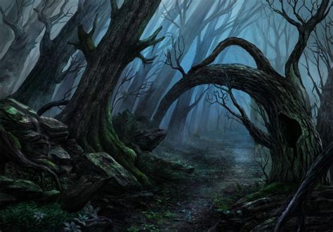 Spooky Forest By Mellon007 On Deviantart Fantasy Landscape Forest