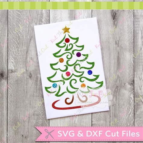 Exclusive Swirly Cristmas Tree 2 Svg And Dxf Cut File Available Etsy