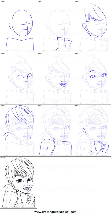 How To Draw Marinette Dupain Cheng From Miraculous Ladybug Printable