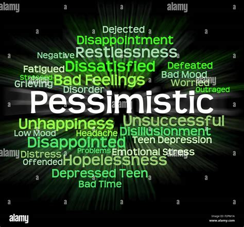 Pessimistic Word Meaning Fatalistic Words And Melancholy Stock Photo ...