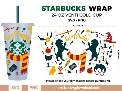 Gryffindor Harry Potter Starbucks Wrap SVG - Store Free SVG Download