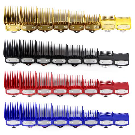 8pcs Hair Clipper Cutting Guide Combs Set With Metal Clip Replacement