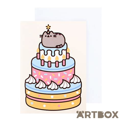 Buy Pusheen The Cat Birthday Cake Topper Mini Greeting Card At Artbox