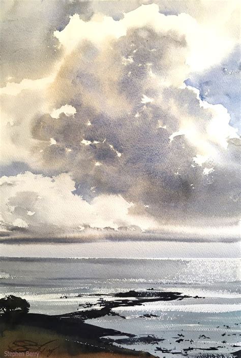 Big Sky Painting By Stephen Berry Rick Bennett Watercolors Sky