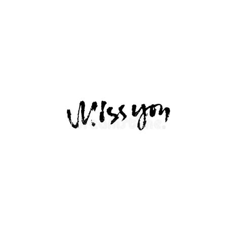 Miss You Inscription Greeting Card With Calligraphy Hand Drawn Modern
