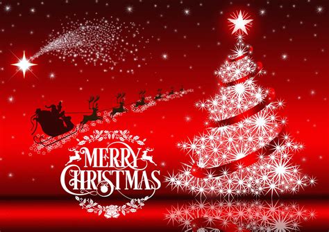 Happy Merry Christmas Wishes Greetings Santa Rein Deer Hd Wallpaper