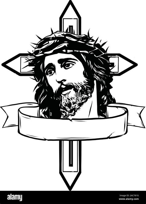 Vector Illustration Of Jesus Christ Carrying Cross Stock Vector Image