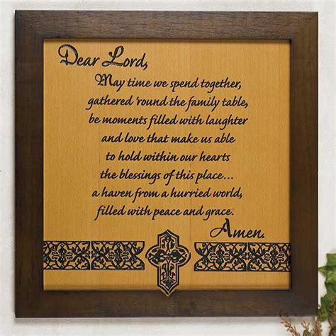 We thank you for the time together. Meal Blessing Plaque
