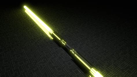 3840x2160 Resolution Black Led Sword Lightsaber Blender Yellow