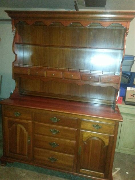 ethan allen solid cherry early american hutch