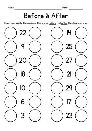Before And After Numbers 1 30 Worksheets Teaching Resources