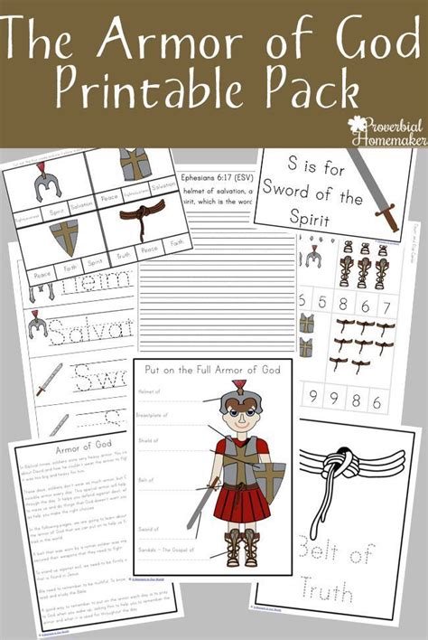 Armor Of God Printable Pack Coloring Pages And Printables Armor Of