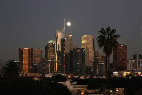 Moonrise Over Downtown Losangeles