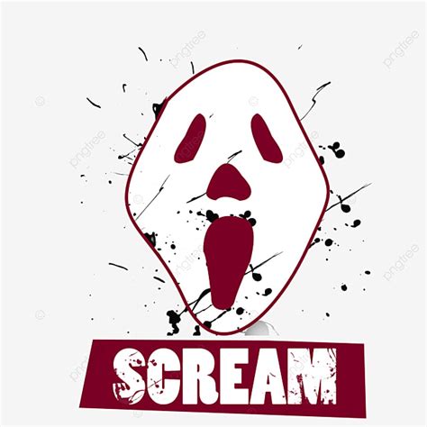 Screaming Face Clipart Vector Scream Funny Hallowen Face Gost Scare