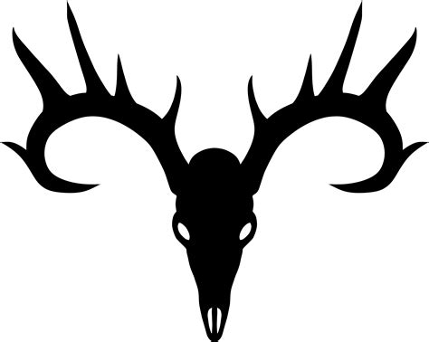 Black Deer Skull Silhouette Clip Art Library