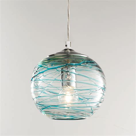 Swirling Glass Globe Pendant Light Aqua Glass Globe Pendant Globe Pendant Light Glass Globe