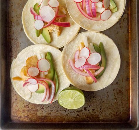 Fill a large bowl with ice water. Fish Tacos with Jicama Radish Slaw - figs & flour