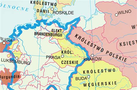 Unia Polski Z Litwą Państwa Jagiellonów Dwustronna Mapa ścienna W