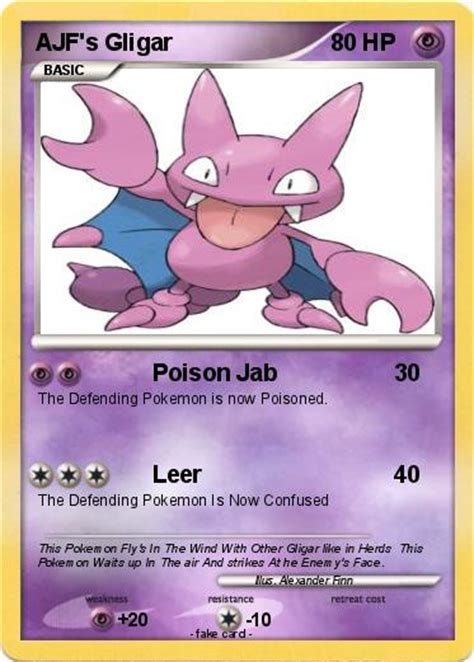 Pokémon Ajf S Gligar Poison Jab My Pokemon Card