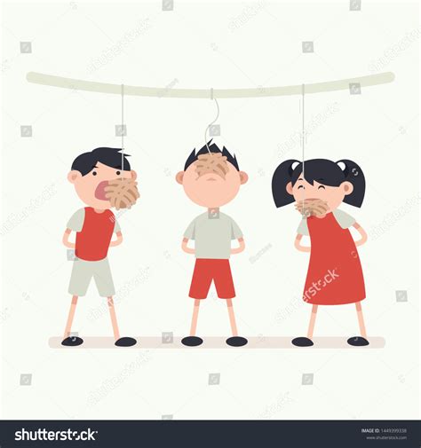 Children Joining Cracker Eating Competition Stock Vector Royalty Free