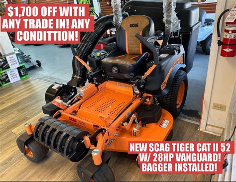 Scag Tiger Cat Ii Zero Turn Hp Vanguard Efi New W Bagger