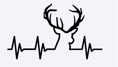 Deer Hunting Heartbeat Vinyl Decal Hunting Decor Hunting Tattoos
