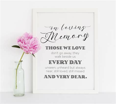 In Loving Memory Those We Love Don't Go Away They Walk | Etsy