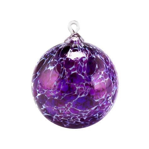 Hand Blown Glass Ornament Purple White Powder Suncatcher Etsy