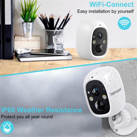 Topvision Wireless Security Camera 2k Wifi Camera With Outdoor Night