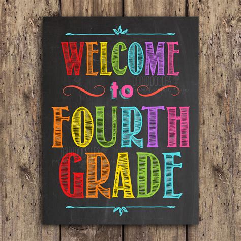 Welcome To Fourth Grade Classroom Poster Classroom Welcome Etsy