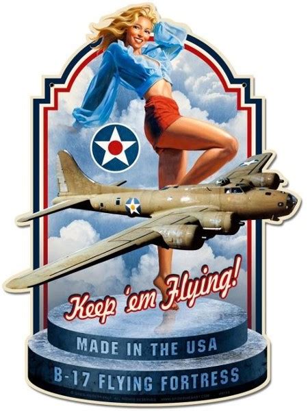 Pin Up Avion Dec Plaques Usa Fifties