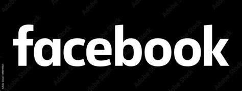 Facebook Text Logo Vector Black Silhouette Font Isolated