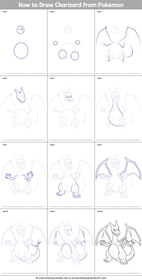 How To Draw Charizard From Pokemon Pokemon Step By Step