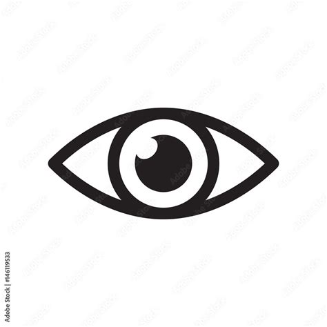 Simple Eye Icon Vector Eyesight Pictogram In Flat Style Stock Vector