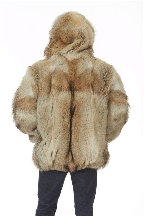 coyote mens hooded parka jacket natural coyote madison avenue mall furs