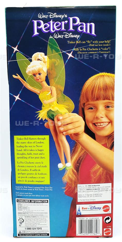 Disneys Peter Pan Flying Tinkerbell Doll Mattel 1993 11762 New We R