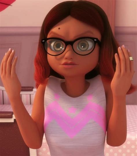 A Cartoon Girl With Glasses Holding Her Hands In Front Of Her Face