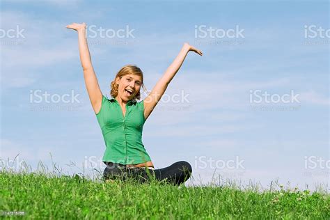 Happy Triumphant Girl Stock Photo Download Image Now Achievement