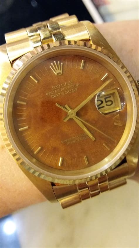 hong kong watch fever 香港勞友 rolex ref 16018 18kt solid gold date just with birch dial