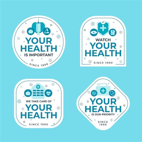 Free Vector Flat Design Healthcare Labels Template