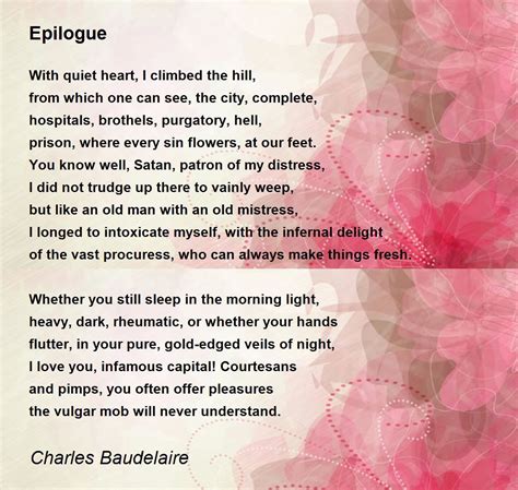 Epilogue Poem by Charles Baudelaire - Poem Hunter