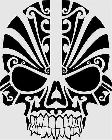 Tribal Tattoo Gold Skull Skull Tribal Tribe Autocad Dxf File