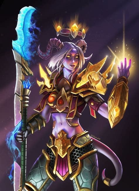 Lightforged Draenei Phazius by KyleKayhosDraws Паладин Игровые арты