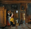 Pieter de Hooch: Interior with Women beside a Linen Chest (1663) | The ...