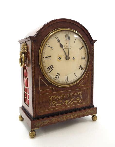 Mahogany Double Fusee Bracket Clock The 8 Cream Dial Signed J Jones Carnarvon Within A