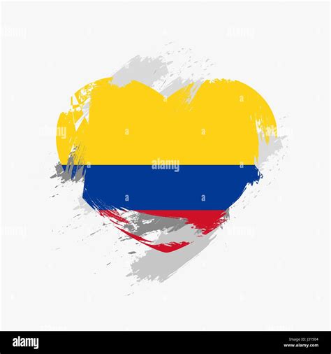 Bandera De Colombia Aislado En El Grunge Corazón Ilustración Vectorial