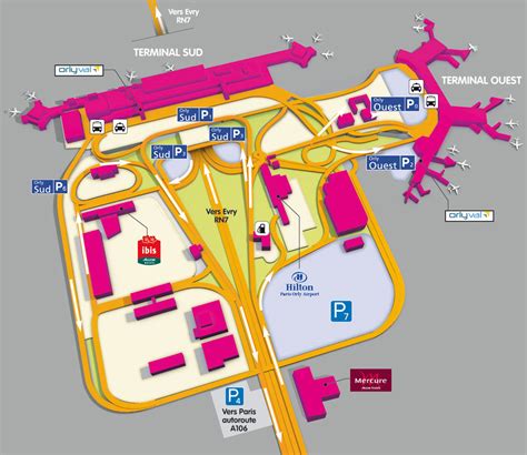 Mapa De Aeroportos E Terminais De Paris
