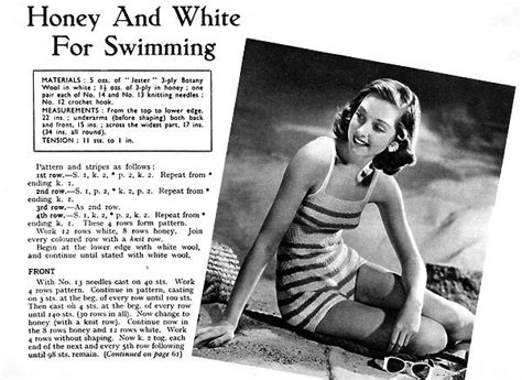 Swimwear Knitting Pattern 1948 Available As Framed Prints Photos